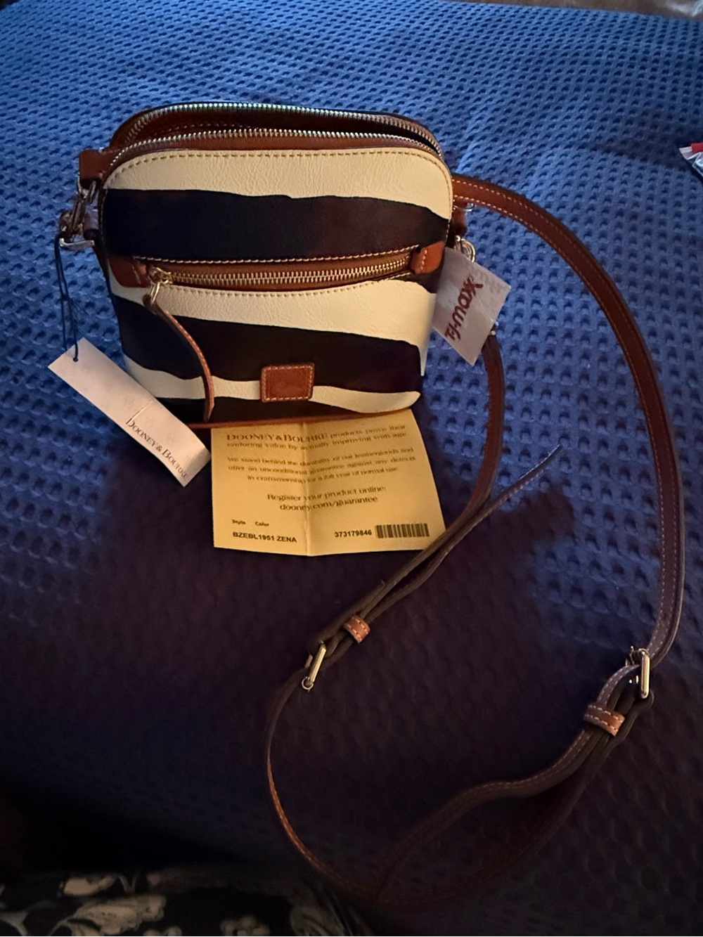 NWT Dooney & Bourke Striped Crossbody Bag